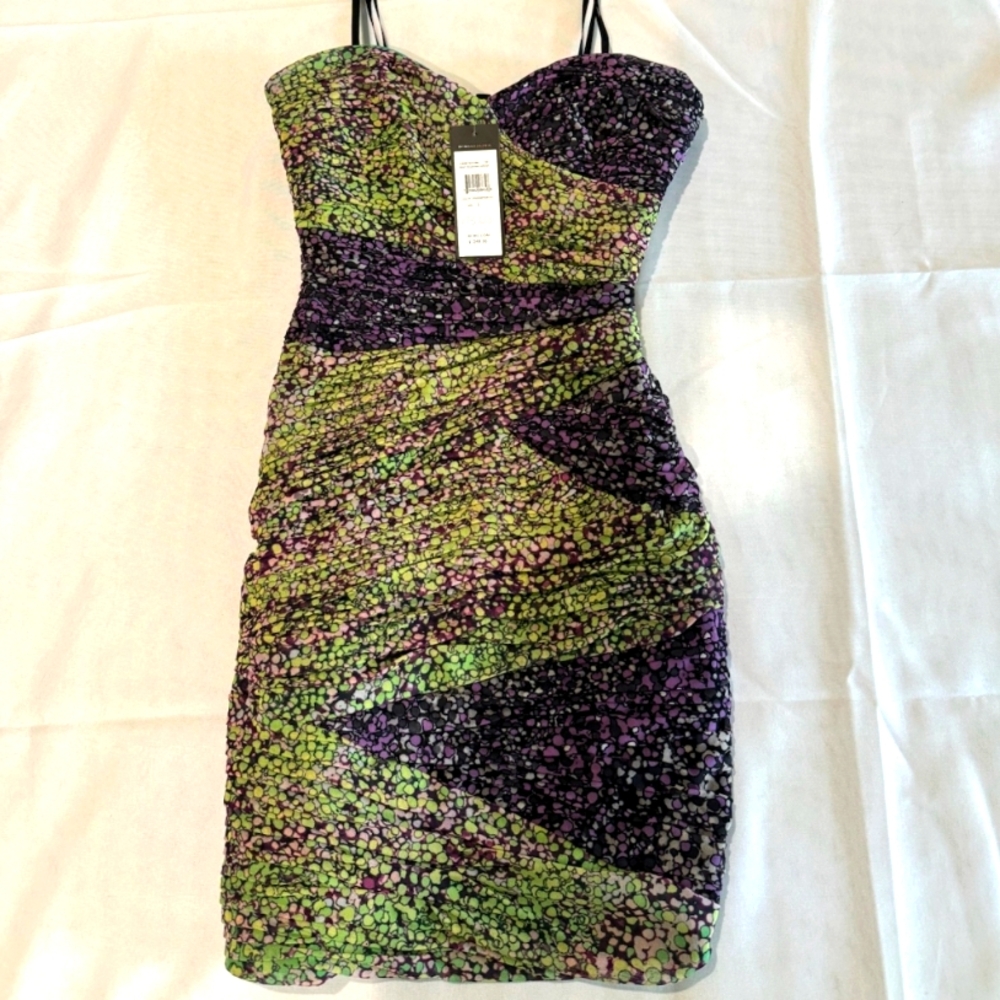 BCBG Strapless multicolor dress size 2